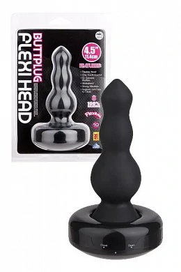 Вибровтулка черного цвета. Имеет 10 функций вибрации. Размер: длина 11,4 см.