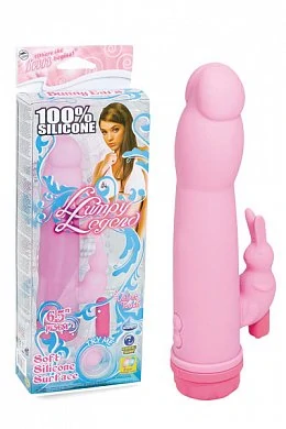 Вибратор многофунциональный с клиторальным стимулятором в виде зайчика. 