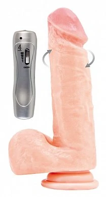 Вибратор в выносным пультом и ротатором Материал ПВХ Размер длина 19 см диаметр 4 см Цвет тел