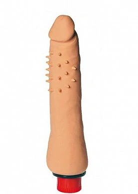 Вибратор реалистичной формы с шипами. Размер: длина 20,5 см, диаметр 3 см. Цвет: телесный. 