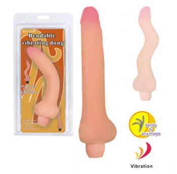 Вибратор с машонкой, имеет возможность изгибаться в любую сторону. Длина 21 см. Диаметр 2.8 см.