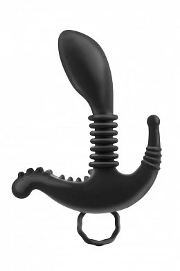 Продуманная изогнутая форма позволяет безошибочно оказывать стимуляцию в нужных местах. Основная стимуляция (стимуляция простаты) происходит за счет овального наконечника. Наконечник слегка заострен, чтобы облегчить введение. Текстурированные выступы на в