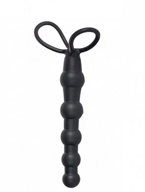 Насадка - анальная цепочка с эластичными кольцами для двойного проникновения MOJO 