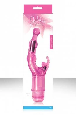 Премьера! Вибромассажер Jubilee розового цвета для тройного стимулирования
