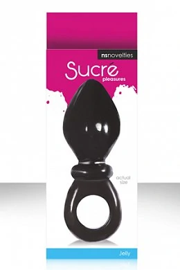 Анальная пробка по форме напоминающая соску. В основании удобное кольцо на палец. 