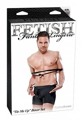 Боксеры из спандекса с бондажными веревками Размер S M Цвет черный