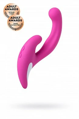 Эргономичный вибратор для двойной стимуляции Jos Javi розовый 22 см