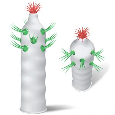 Luxe Maxima Гавайский Кактус – латексный презерватив с усиками в виде пучков кактуса